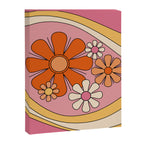 Groovy Floral Daydream Retro 60s 70s Flowers Pink Orange Yellow Canvas Print Gallery Image 8