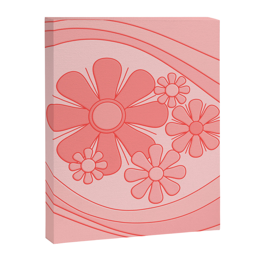 Groovy Floral Daydream Retro 60s 70s Flowers Pretty Pastel Blush Pink Canvas Print Gallery Image 8