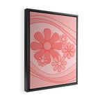 Groovy Floral Daydream Retro 60s 70s Flowers Pretty Pastel Blush Pink Framed Canvas Print Gallery Image 2