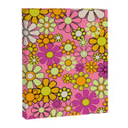 Groovy Floral Retro Garden 60s 70s Flower Pattern Pink Orange Yellow Canvas Print Gallery Image 8