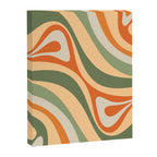 Groovy Retro Abstract New Groove Swirl Pattern in Mossy Sage Olive Green Apricot Orange Canvas Print Gallery Image 8