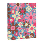 Groovy Retro Floral Garden 60s 70s Pattern in Cheerful Pink Brown and Blue Canvas Print Gallery Image 8