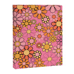 Groovy Retro Garden 60s 70s Floral Pattern in Pink and Orange Tones Canvas Print Gallery Image 8