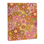 Groovy Retro Garden Floral Pattern 60s 70s Flowers Pink Orange and Yellow Canvas Print Gallery Image 8