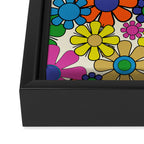Groovy Retro Garden Flowers 60s 70s Vibrant Colorful Floral Pattern Framed Canvas Print Gallery Image 3