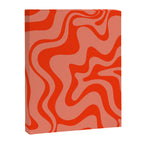Groovy Retro Liquid Swirl Abstract Pattern in Bold Double Orange Canvas Print Gallery Image 6