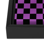 Halloween Checkered Purple and Black Check Pattern Framed Canvas Print Gallery Image 3