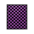 Halloween Checkered Purple and Black Check Pattern Framed Canvas Print Gallery Image 8