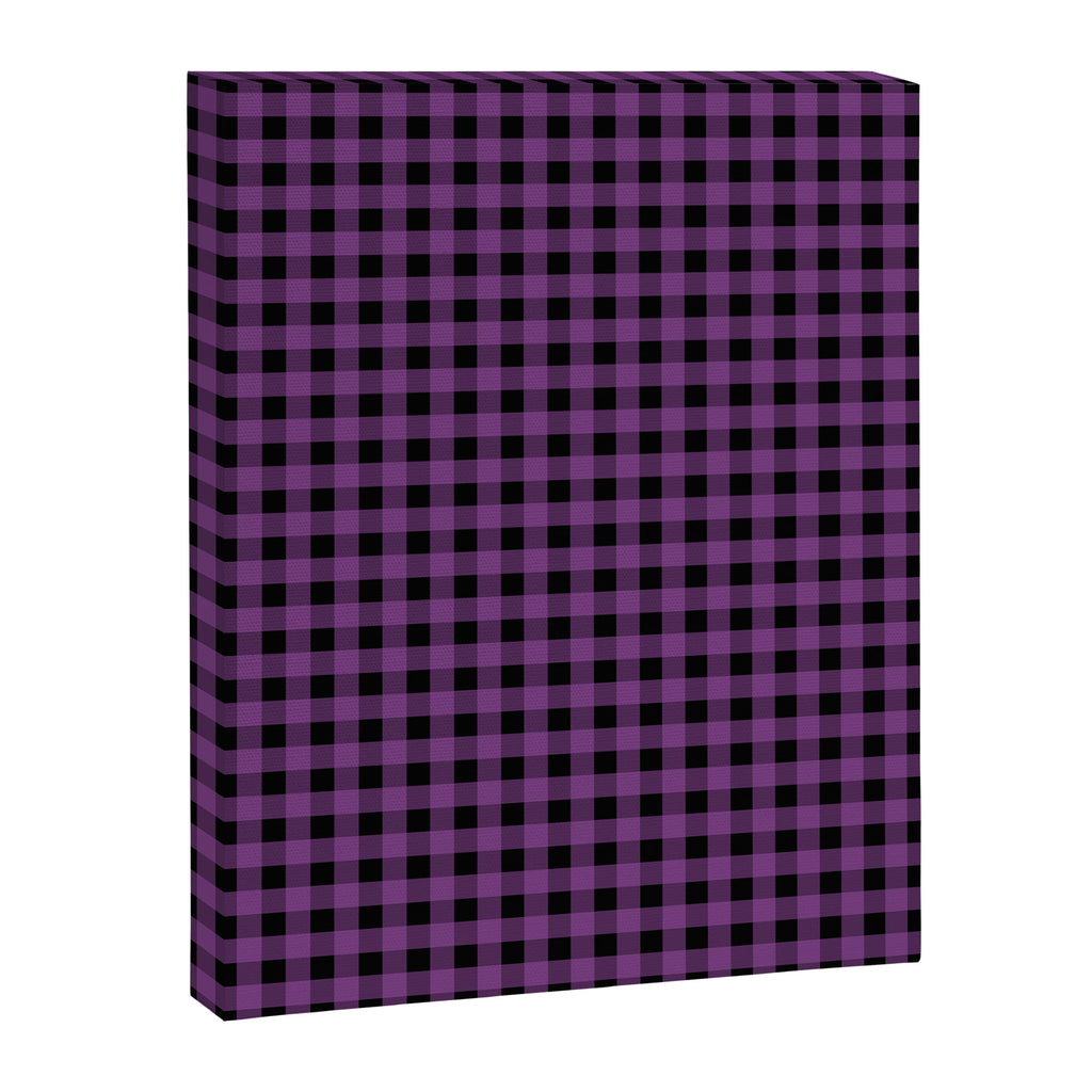 Halloween Gingham Check Pattern in Purple and Black Canvas Print Gallery Image 6