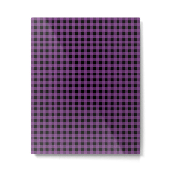 Halloween Gingham Check Pattern in Purple and Black Metal Print Gallery Image 1