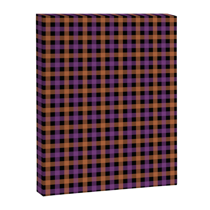 Halloween Gingham Check Pattern Purple Orange Black  Canvas Print Gallery Image 1
