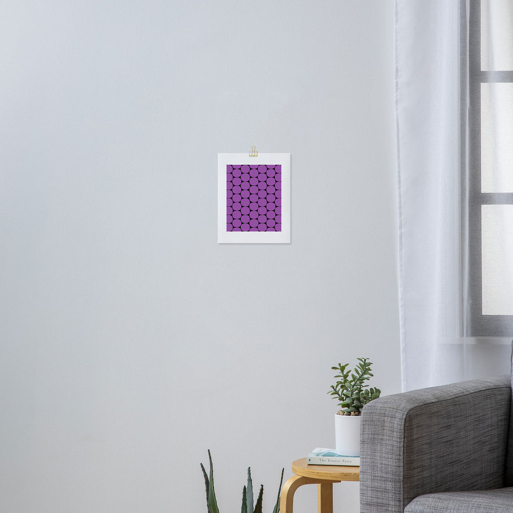 Halloween Mod Dots Pattern in Purple and Black Art Print Gallery Image 3