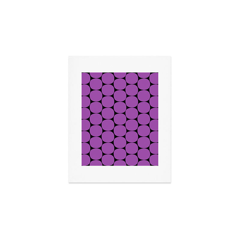 Halloween Mod Dots Pattern in Purple and Black Art Print Gallery Image 1