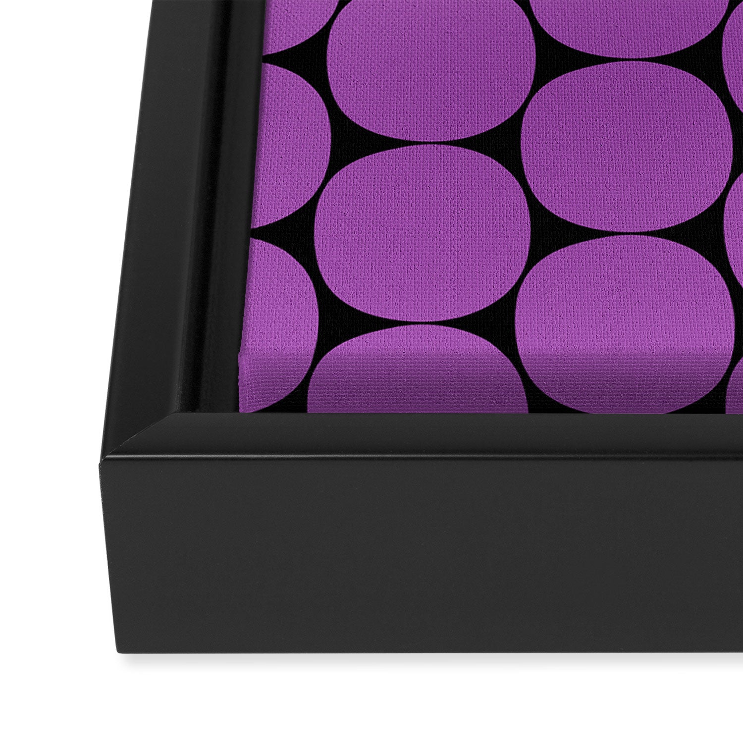 Halloween Mod Dots Pattern in Purple and Black Framed Canvas Print Gallery Image 3