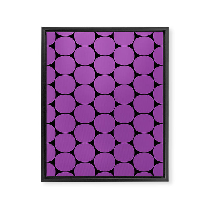 Halloween Mod Dots Pattern in Purple and Black Framed Canvas Print Gallery Image 1
