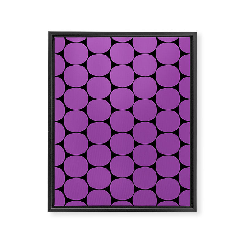 Halloween Mod Dots Pattern in Purple and Black Framed Canvas Print Gallery Image 8