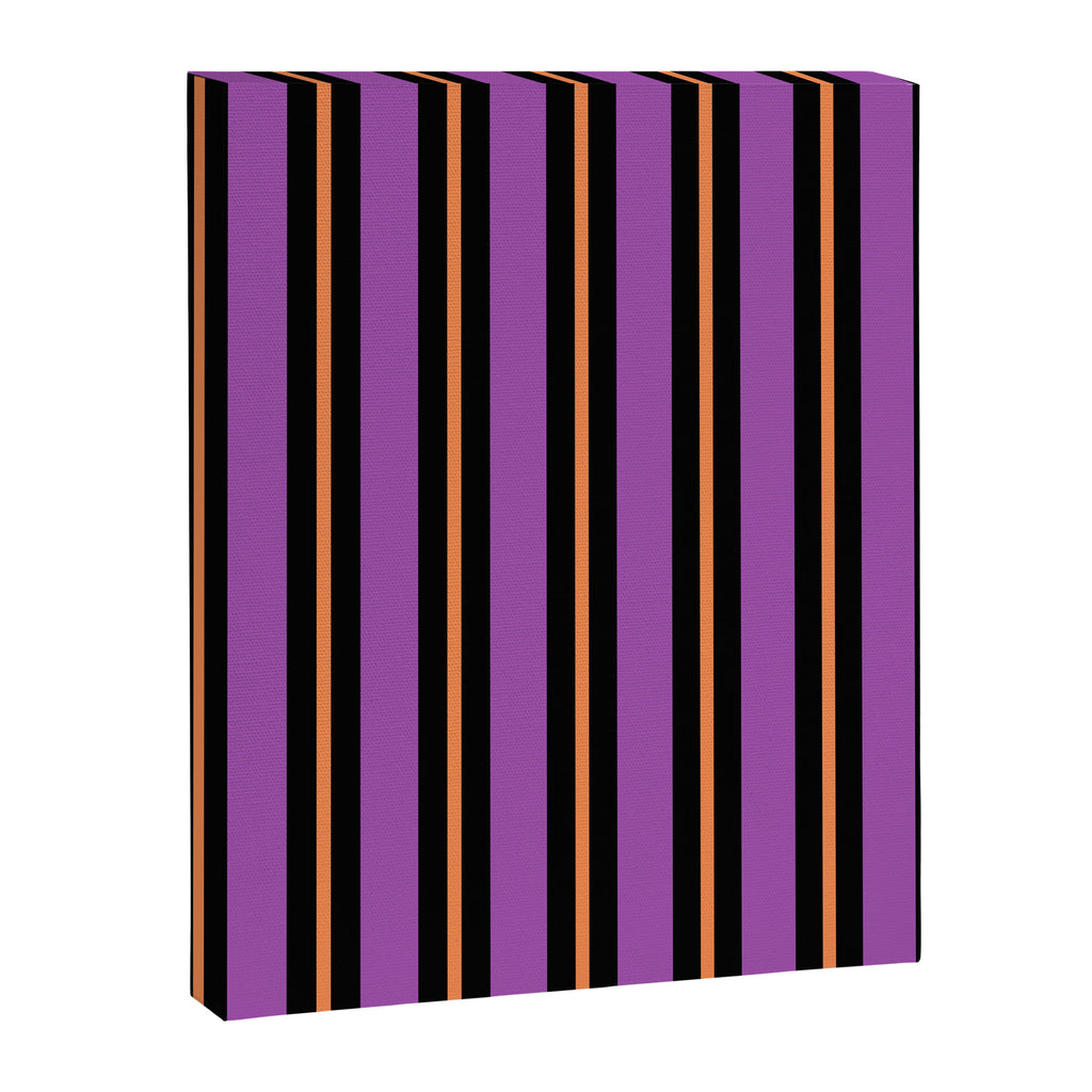 Halloween Stripes Purple Black Orange Vertical Stripe Pattern Canvas Print Gallery Image 8