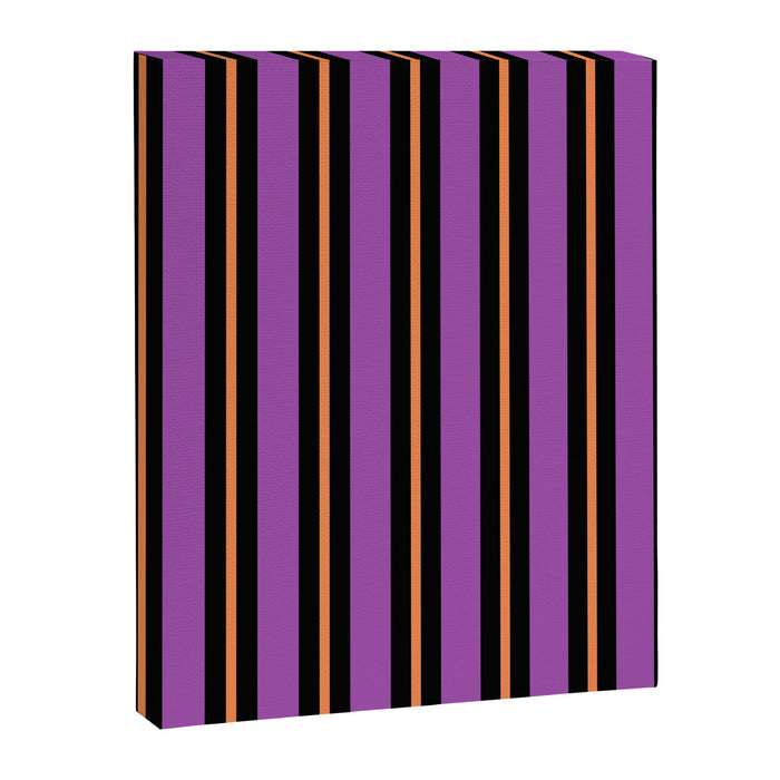 Halloween Stripes Purple Black Orange Vertical Stripe Pattern Canvas Print Gallery Image 1