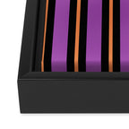 Halloween Stripes Purple Black Orange Vertical Stripe Pattern Framed Canvas Print Gallery Image 3