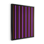 Halloween Stripes Purple Black Orange Vertical Stripe Pattern Framed Canvas Print Gallery Image 2