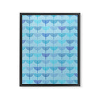 Hanukkah Chanukah Menorah Chanukkiah Pattern in Blue and Turquoise  Framed Canvas Print Gallery Image 8