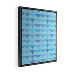 Hanukkah Chanukah Menorah Chanukkiah Pattern in Blue and Turquoise  Framed Canvas Print Gallery Image 2