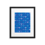 Hanukkah Chanukah Menorah Chanukkiah Pattern in Blue Framed Art Print Gallery Image 6