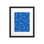 Hanukkah Chanukah Menorah Chanukkiah Pattern in Blue Framed Art Print Gallery Image 4