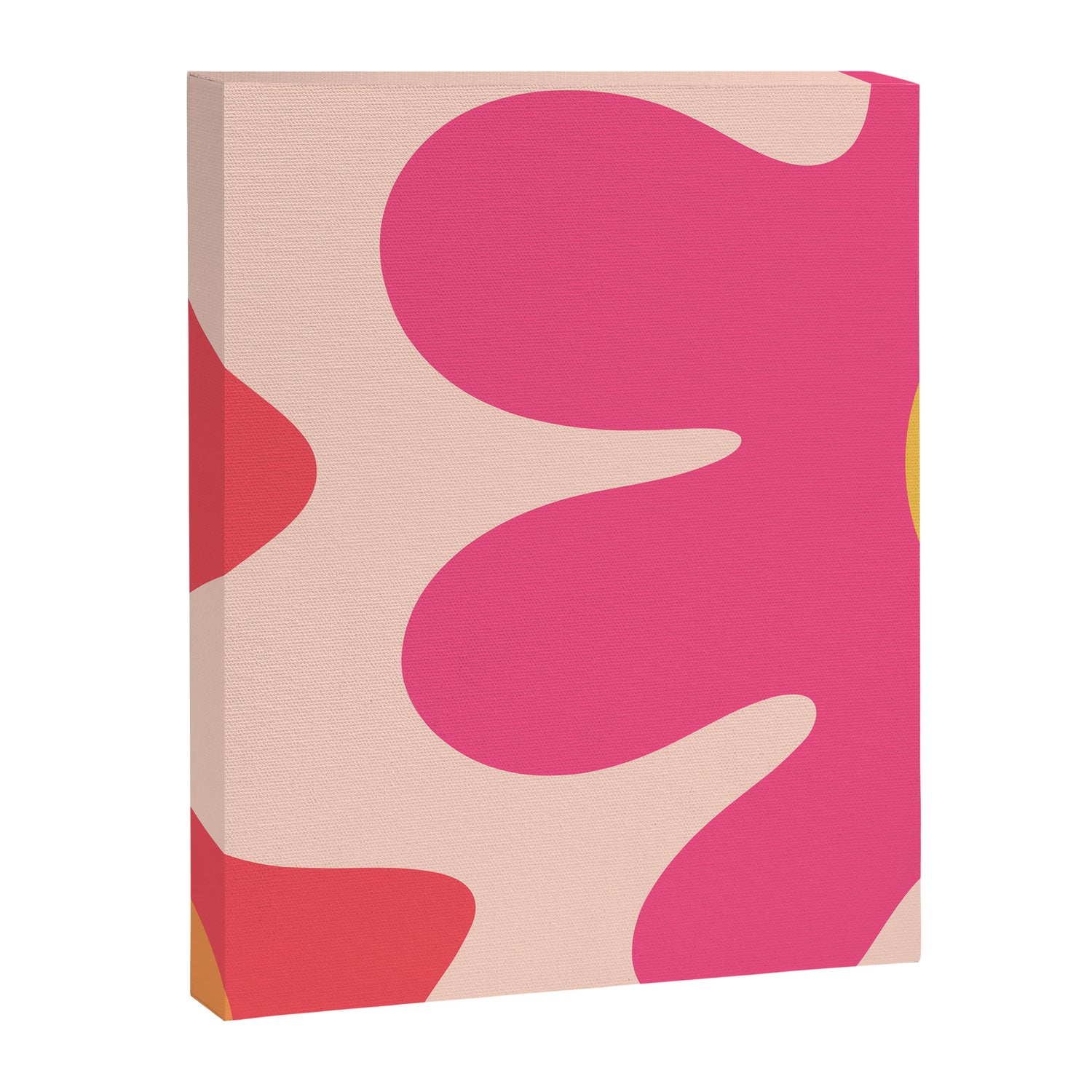 Happy Flower 60s Retro Vibe Hot Pink Orange Yellow Blush Canvas Print Gallery Image 3