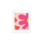 Happy Flower 60s Retro Vibe Hot Pink Orange Yellow Blush Art Print Gallery Image 1