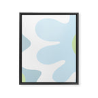 Happy Flower 60s Retro Vibe Light Blue Light Green White Framed Canvas Print Gallery Image 8