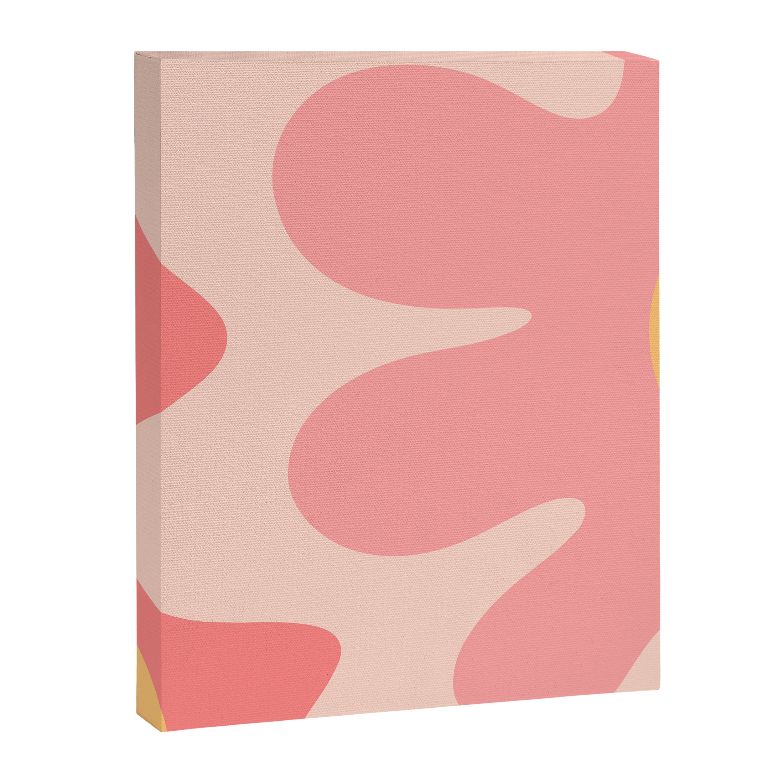 Happy Flower 60s Retro Vibe Pink Blush Mustard  Canvas Print Gallery Image 8
