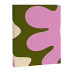 Happy Flower Retro 60s 70s Vibe Pink Green Cream Canvas Print Gallery Image 8