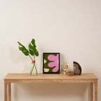 Happy Flower Retro 60s 70s Vibe Pink Green Cream Framed Canvas Print Gallery Image 4