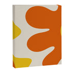 Happy Flower Retro 60s 70s Vibe Orange Yellow Cream Canvas Print Gallery Image 8