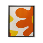 Happy Flower Retro 60s 70s Vibe Orange Yellow Cream Framed Canvas Print Gallery Image 8