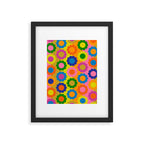 Happy Flowers Colorful Retro Maximalist Pattern Framed Art Print Gallery Image 6