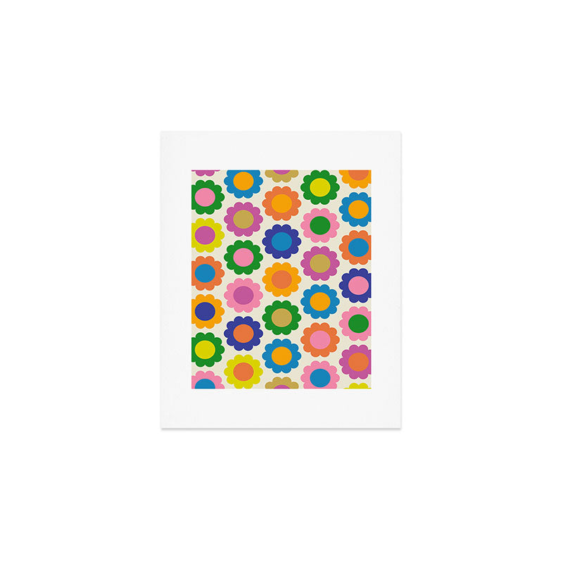Happy Flowers Colorful Springtime Pattern Art Print Gallery Image 1