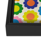 Happy Flowers Colorful Springtime Pattern Framed Canvas Print Gallery Image 3