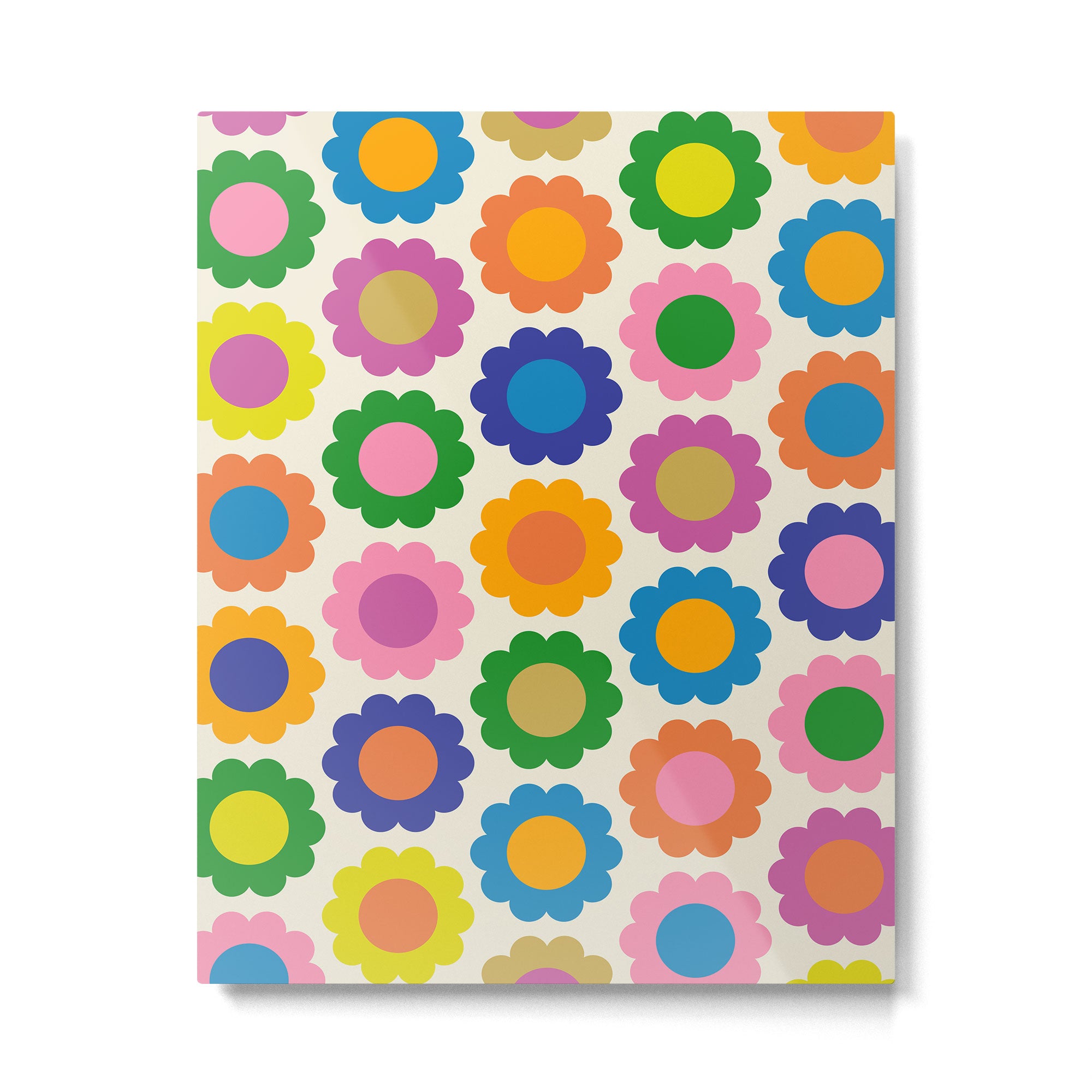 Happy Flowers Colorful Springtime Pattern Metal Print Gallery Image 6