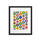 Happy Flowers Colorful Springtime Pattern Framed Art Print Gallery Image 6