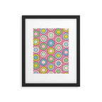Happy Flowers Pink Pastel Spring Pattern Framed Art Print Gallery Image 6