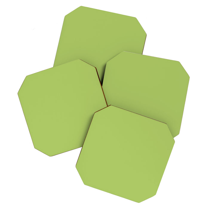 Happy Light Lime Green Solid Coaster Gallery Image 1