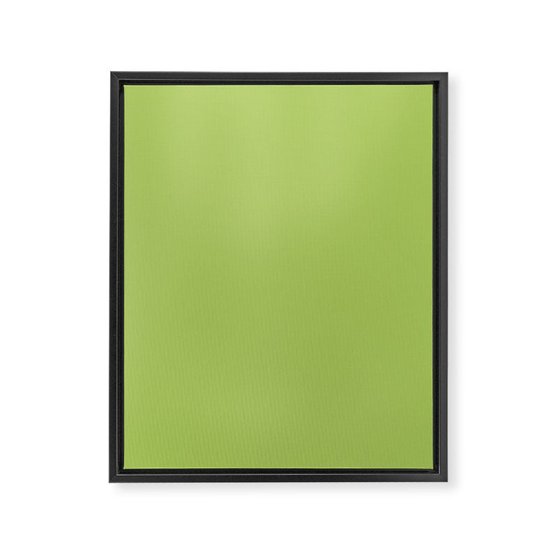 Happy Light Lime Green Solid Framed Canvas Print Gallery Image 8