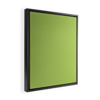 Happy Light Lime Green Solid Framed Canvas Print Gallery Image 2