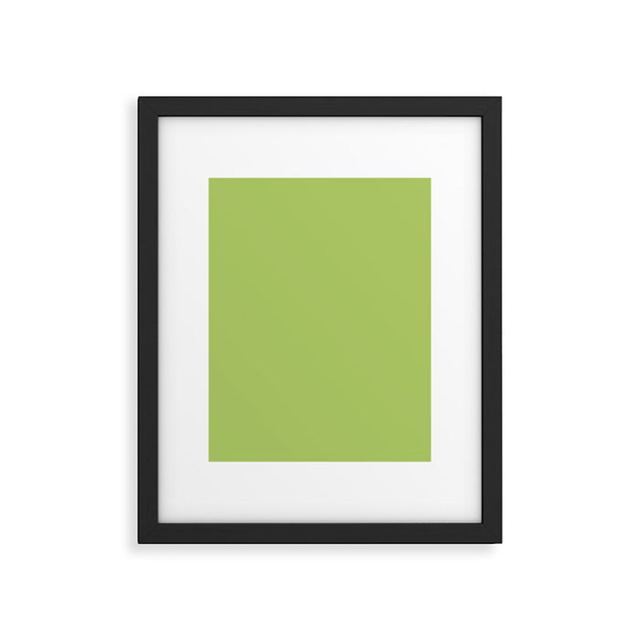 Happy Light Lime Green Solid Framed Art Print Gallery Image 1