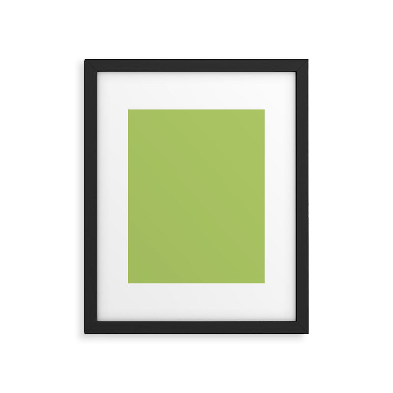 Happy Light Lime Green Solid Framed Art Print Gallery Image 6