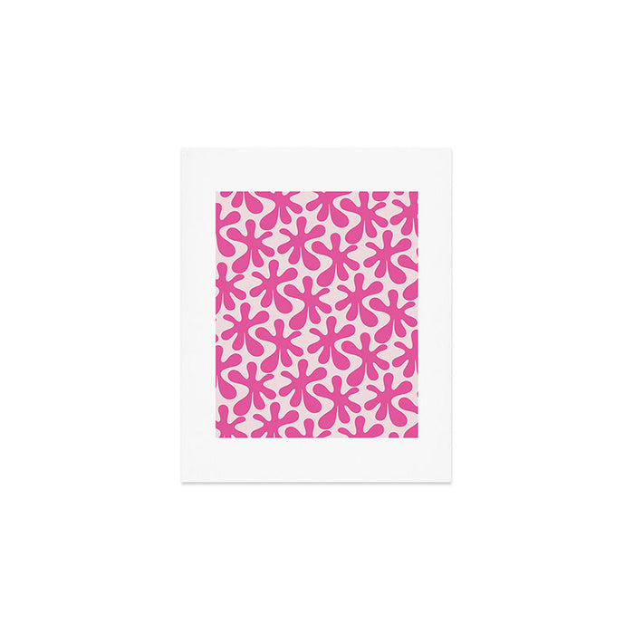 Hot Pink Amoeba Dance Funky Abstract Pattern Art Print Gallery Image 1