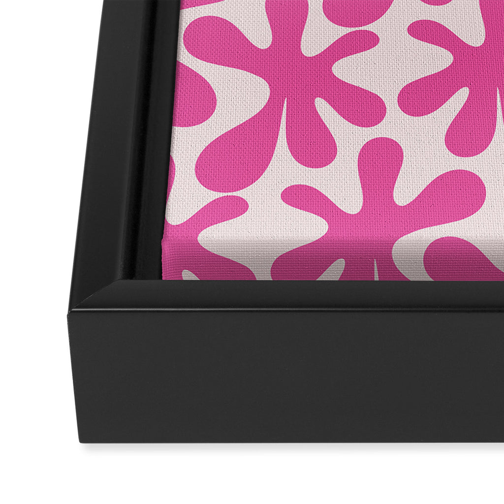 Hot Pink Amoeba Dance Funky Abstract Pattern Framed Canvas Print Gallery Image 3