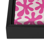 Hot Pink Amoeba Dance Funky Abstract Pattern Framed Canvas Print Gallery Image 3